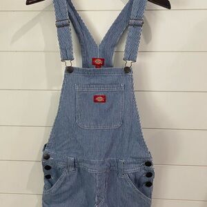 Dickies Blue and White Striped Overalls
